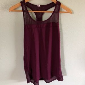 Champion maroon workout tank with mesh detail